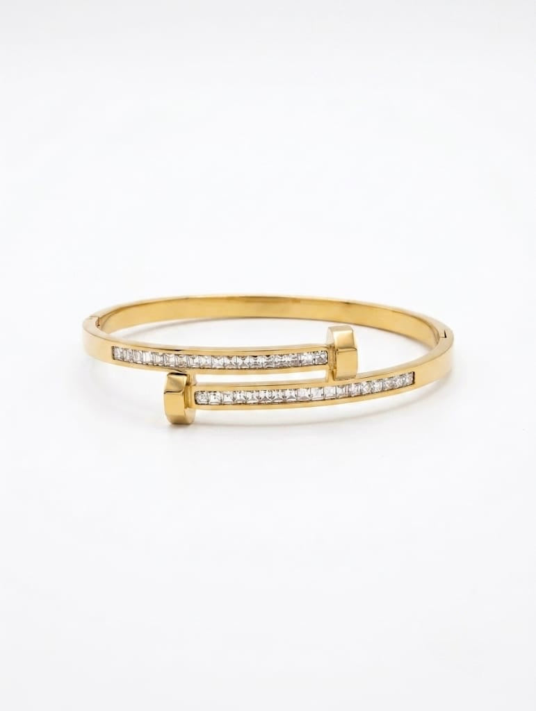 Radiant Nail Crystal Cuff Bracelet