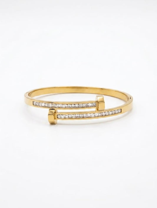 Radiant Nail Crystal Cuff Bracelet