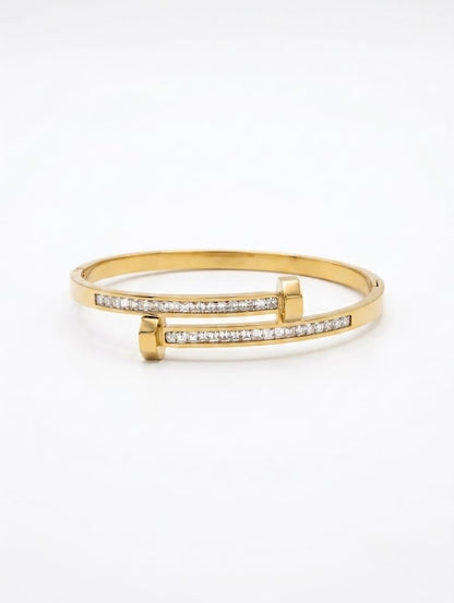 Radiant Nail Crystal Cuff Bracelet