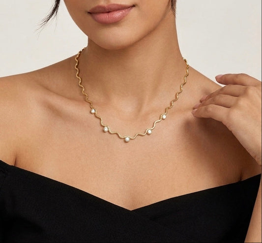 Aurora Wave Crystal Necklace
