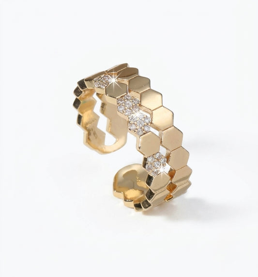 Honeycomb Spark Adjustable Ring