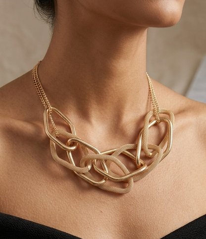 Golden Harmony Statement Necklace
